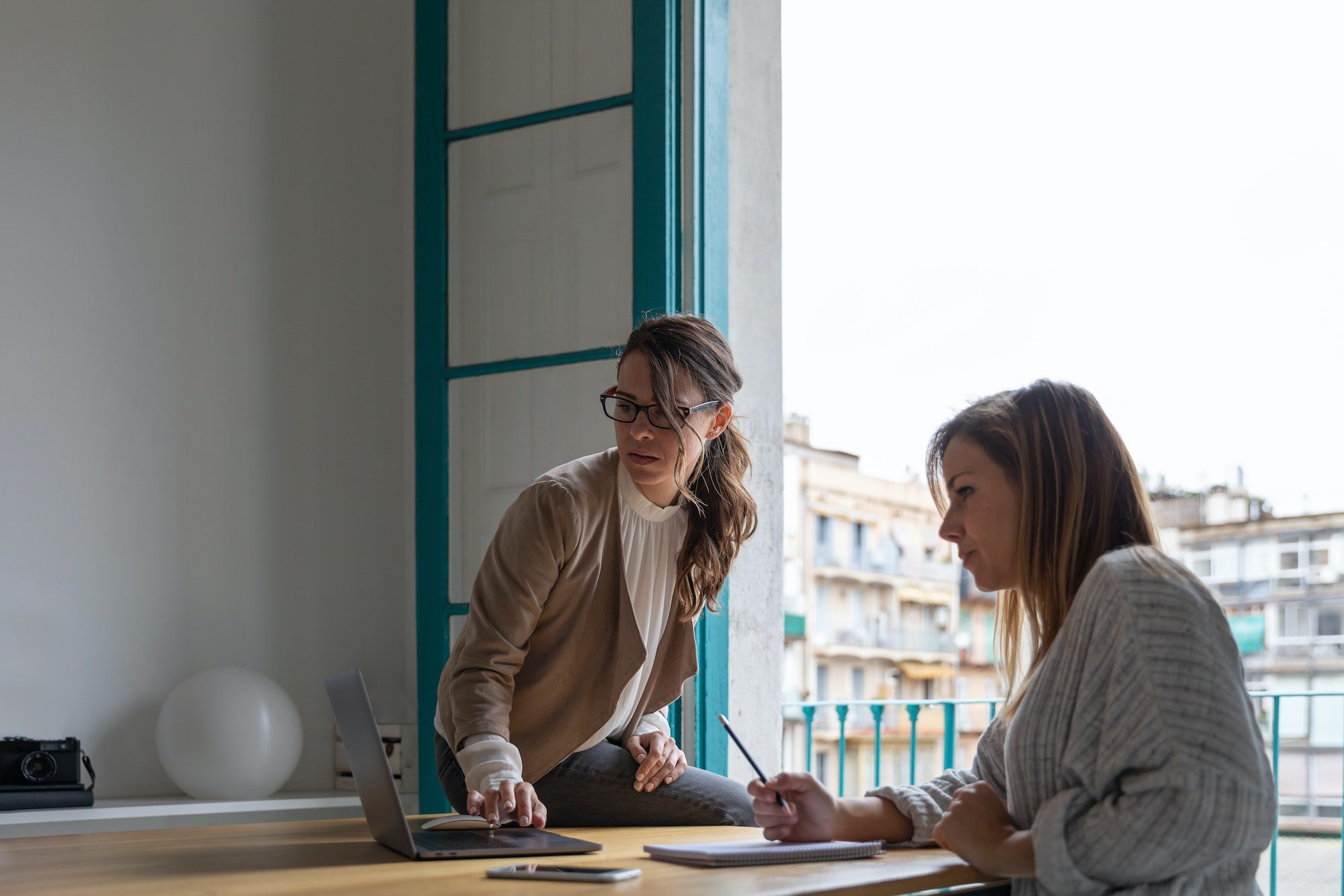 Young Women working at home