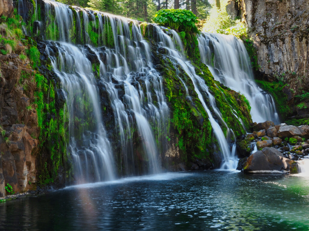 Closeup shot of the McCloud Falls in the United States of America