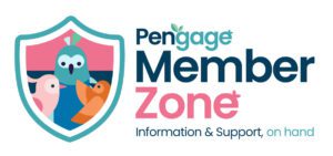 Pengage MemberZone logo - a shield with three birds