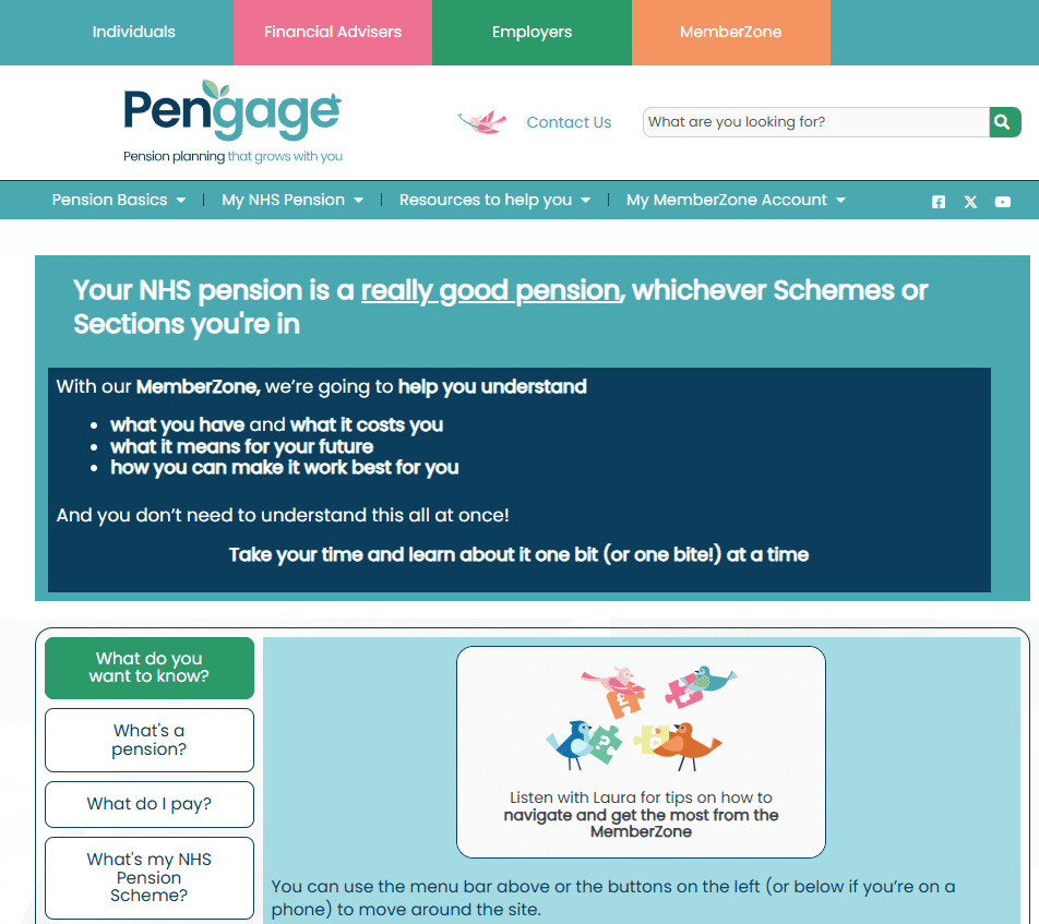Screenshot of the MemberZone landing page